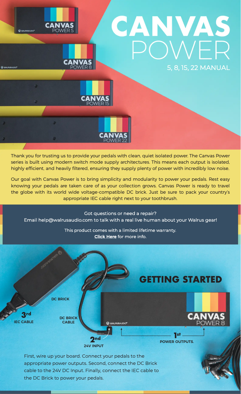Página nº 1 - Manual de usuario Walrus Audio Canvas Power 8