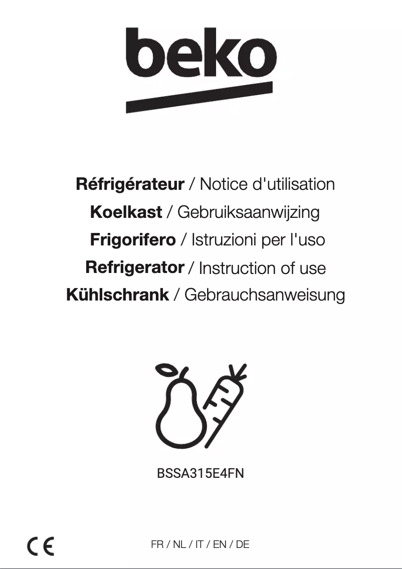 Página 1 del manual Manual de usuario Beko BSSA315E4FN
