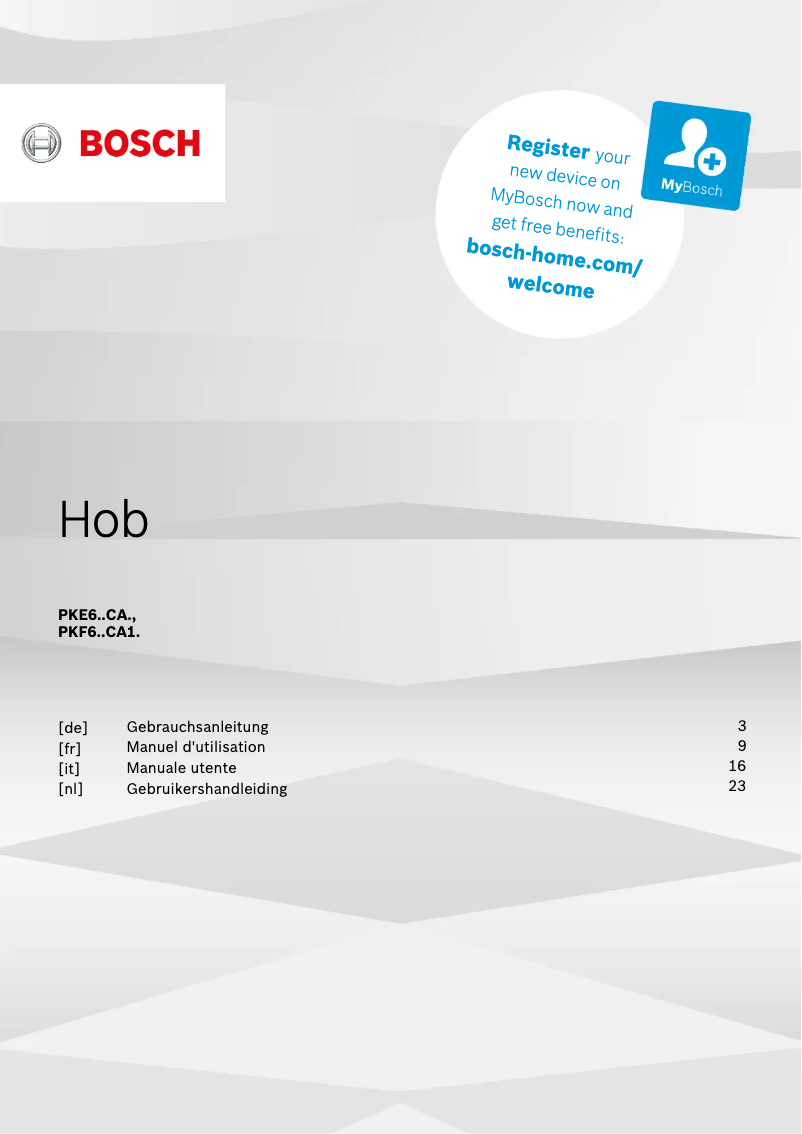 Imagen de la primera página del manual del dispositivo Serie 2 PKE611CA3E