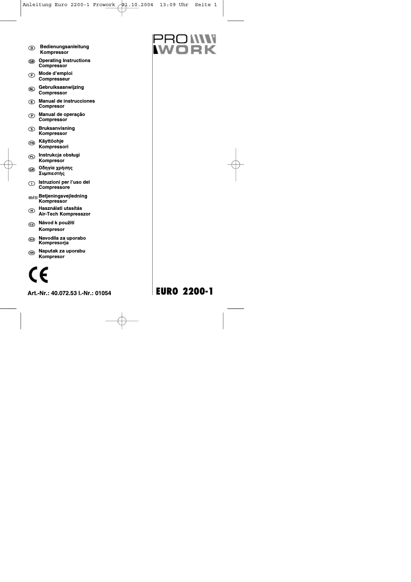 Imagen de la primera página del manual del dispositivo EURO 2200-1