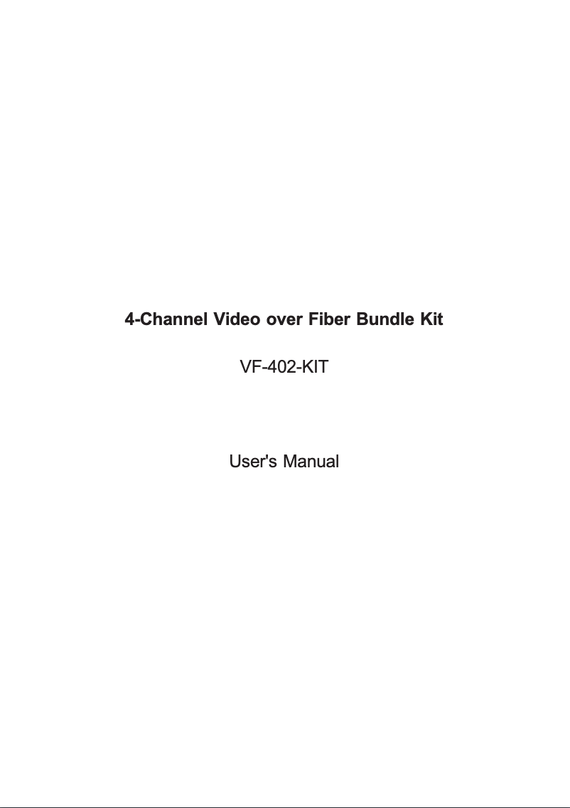 Página 1 del manual Manual de usuario Planet VF-402-KIT