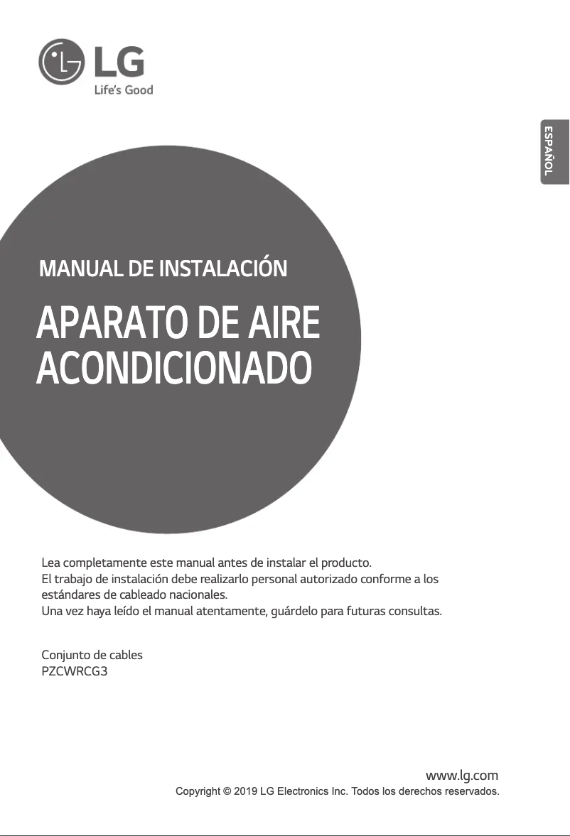Página 1 del manual Manual de usuario LG PZCWRCG3