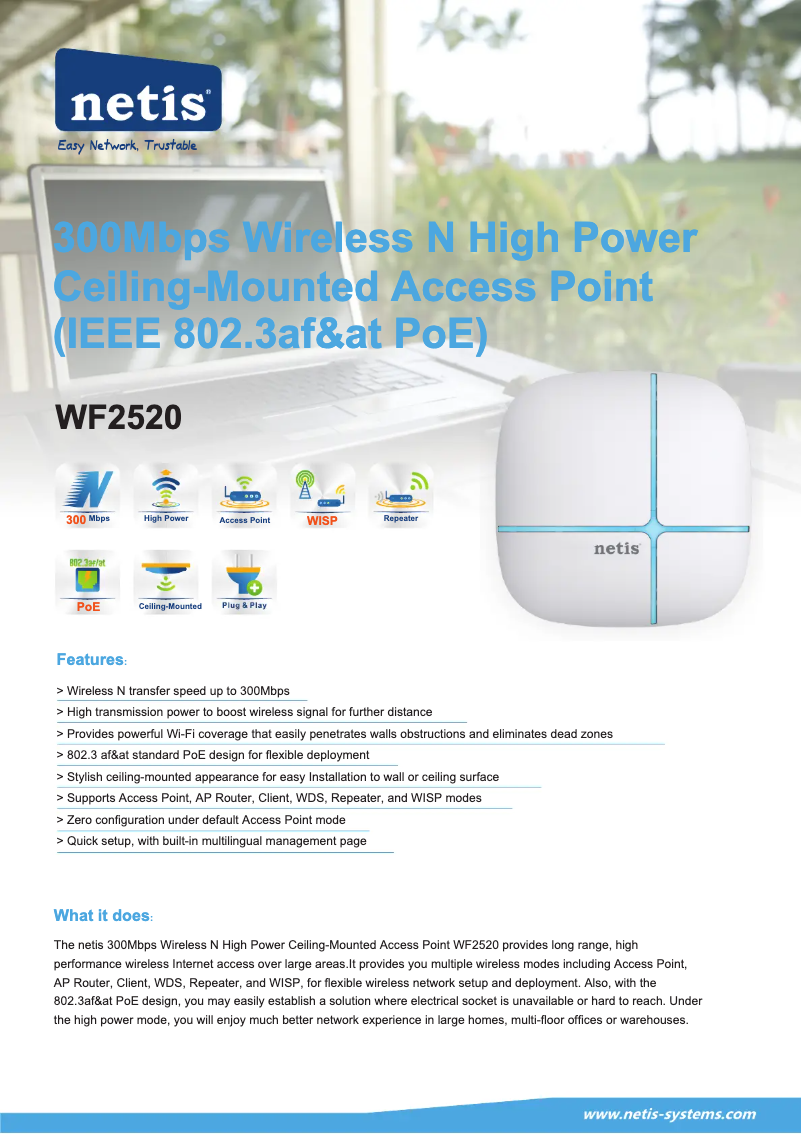 Imagen de la primera página del manual del dispositivo WF2520