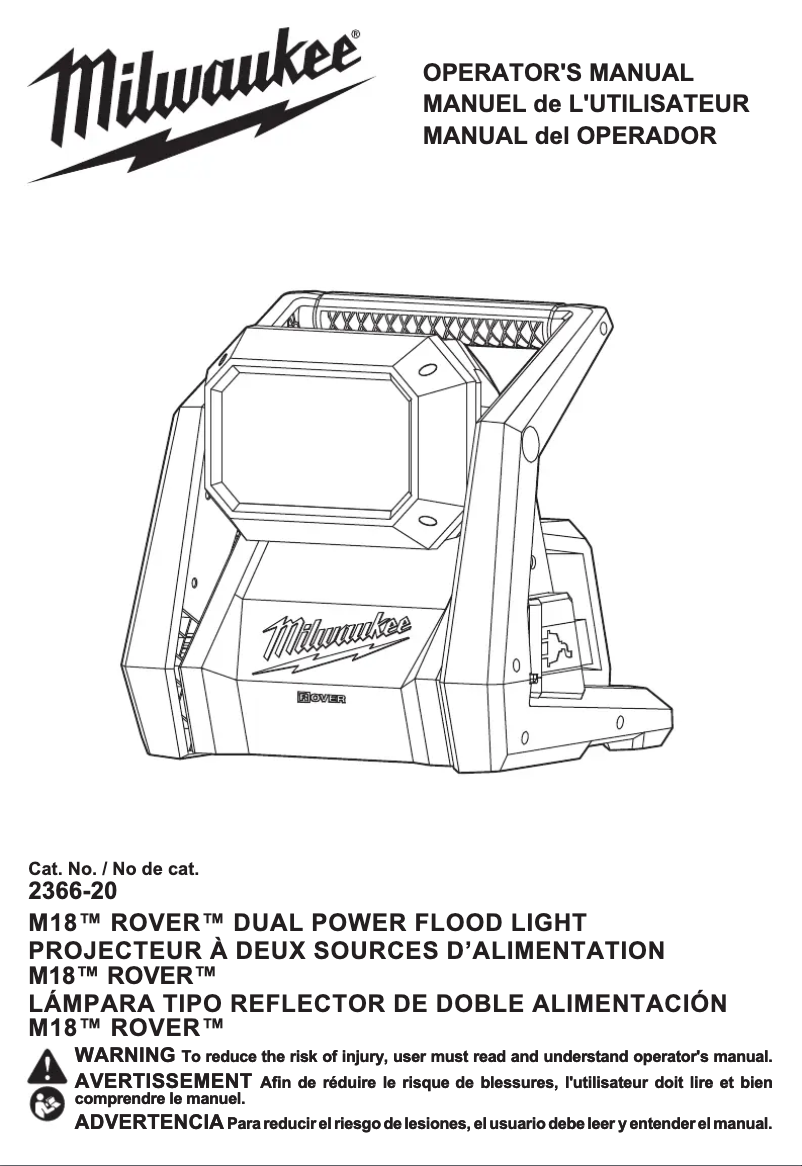 Página 1 del manual Manual de usuario Milwaukee 2366-20