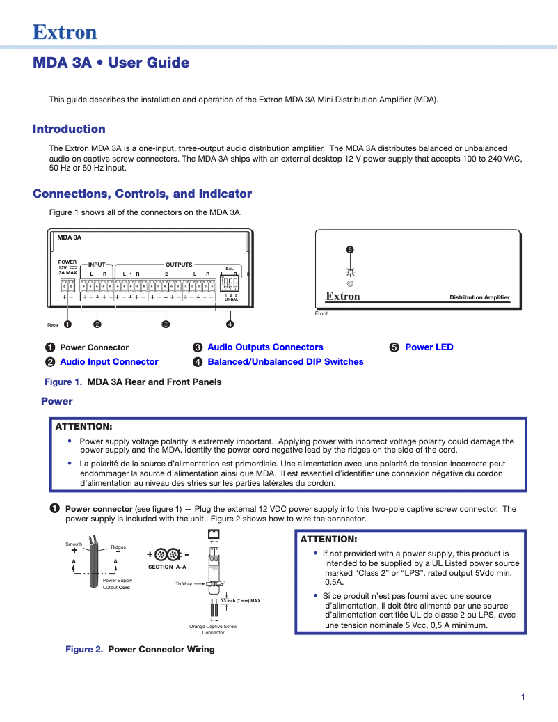Imagen de la primera página del manual del dispositivo MDA 3A