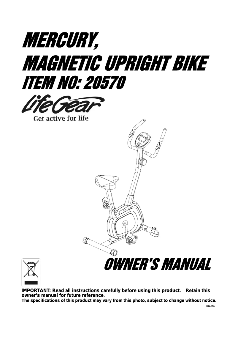Página 1 del manual Manual de usuario Life Gear Mercury 20570