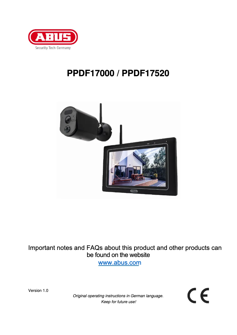 Página 1 del manual Manual de instrucciones Abus PPDF17520