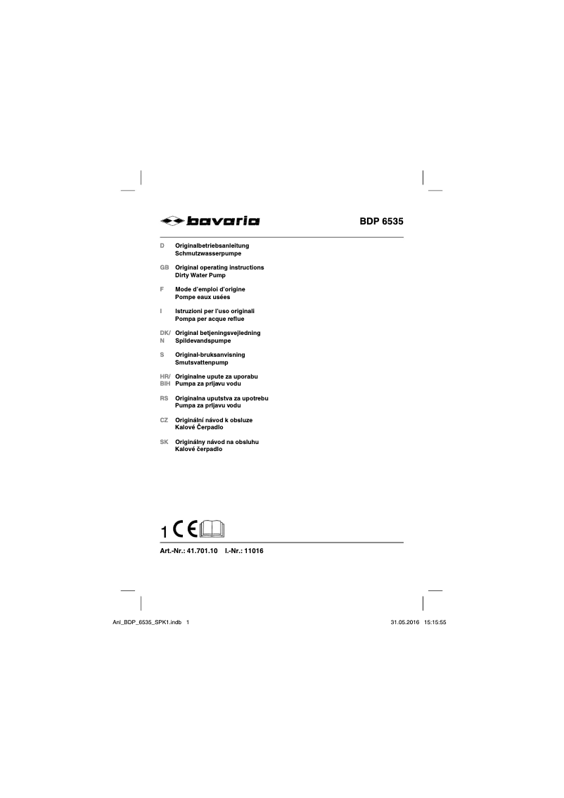 Página nº 1 - Manual de usuario Bavaria BDP 6535