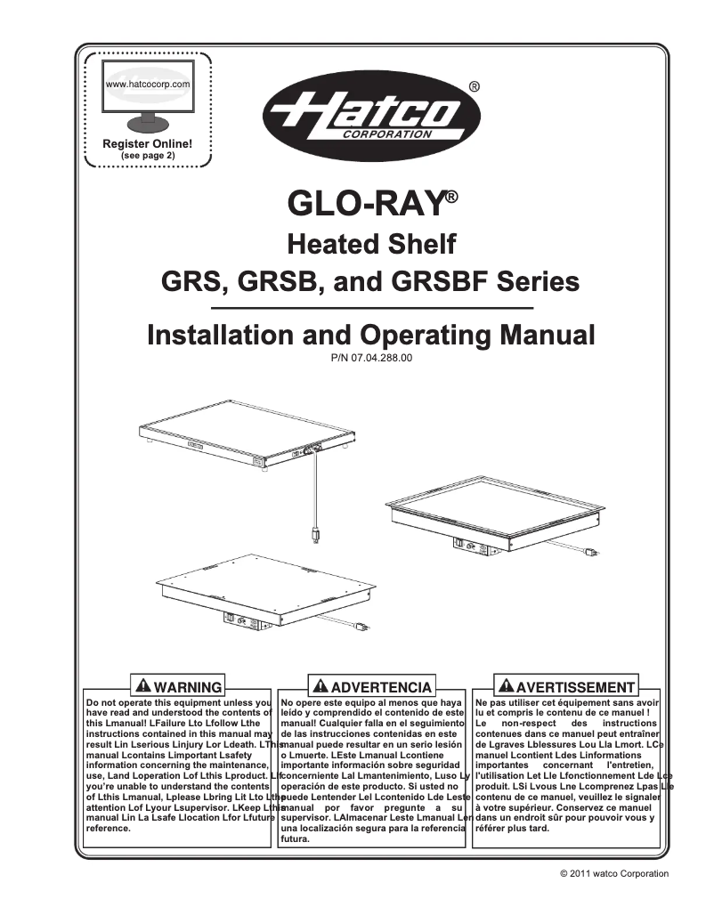 Página 1 del manual Manual de usuario Hatco Glo-Ray GRS-54-I