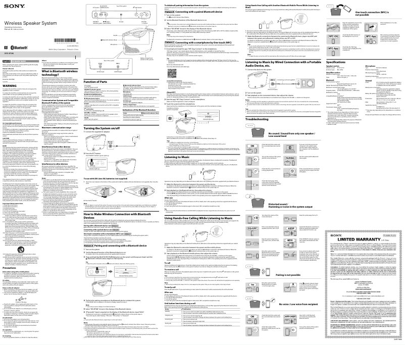 Página 1 del manual Manual de usuario Sony SRS-BTM8/BLK