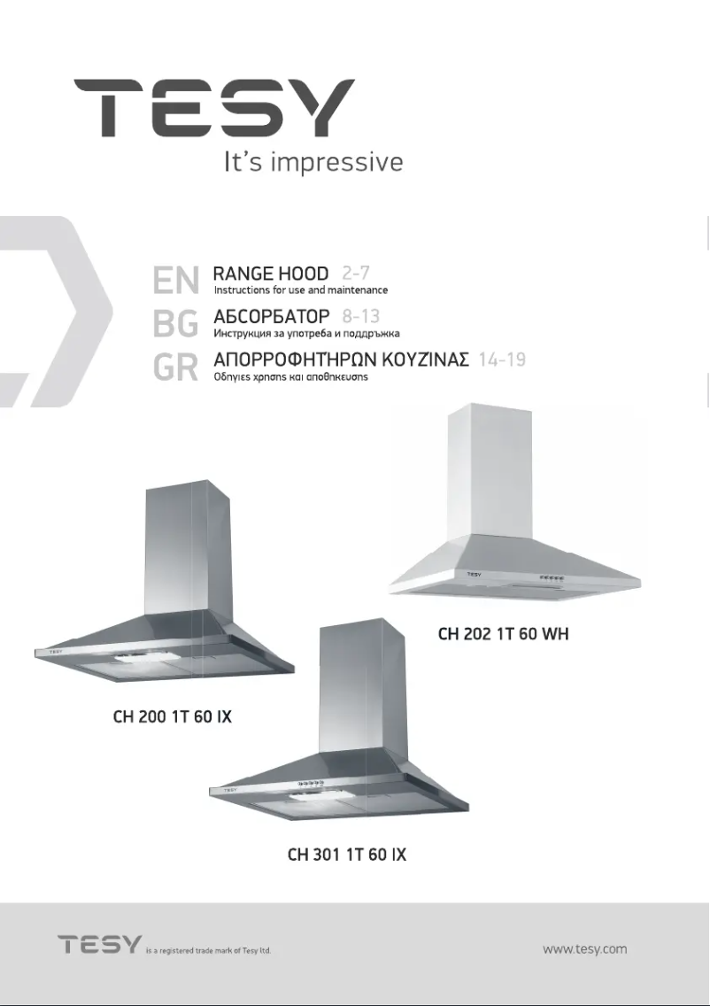 Página 1 del manual Manual de usuario Tesy CH 202 1T 60 WH