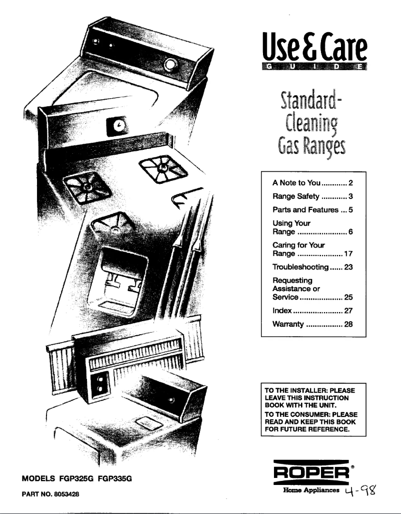 Imagen de la primera página del manual del dispositivo FGP335GQ0
