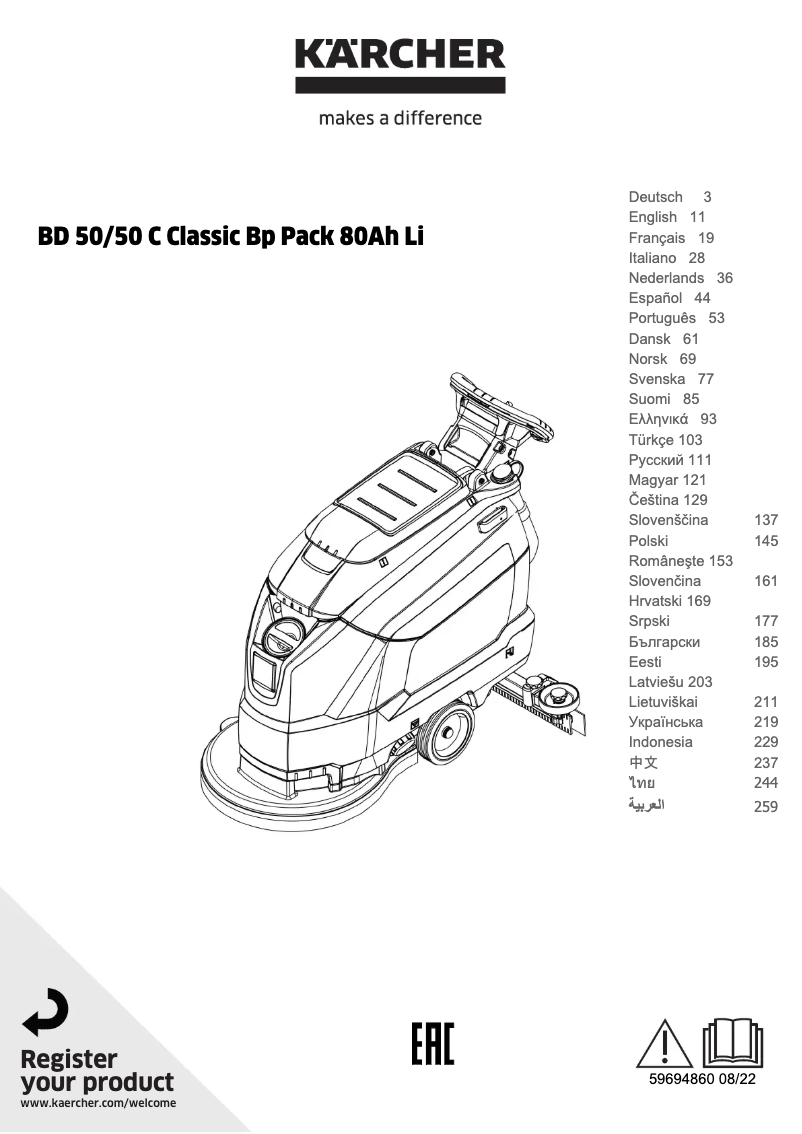 Imagen de la primera página del manual del dispositivo BD 50/50 C Classic Bp