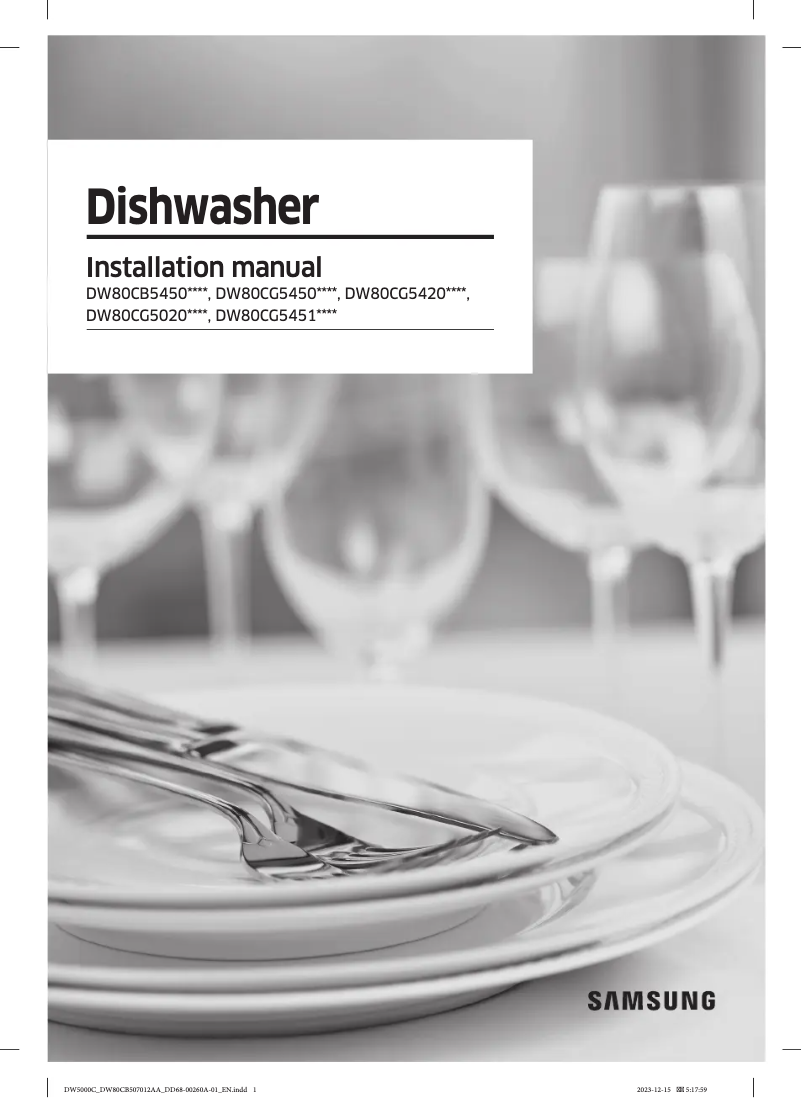 Imagen de la primera página del manual del dispositivo DW80CG5420SR