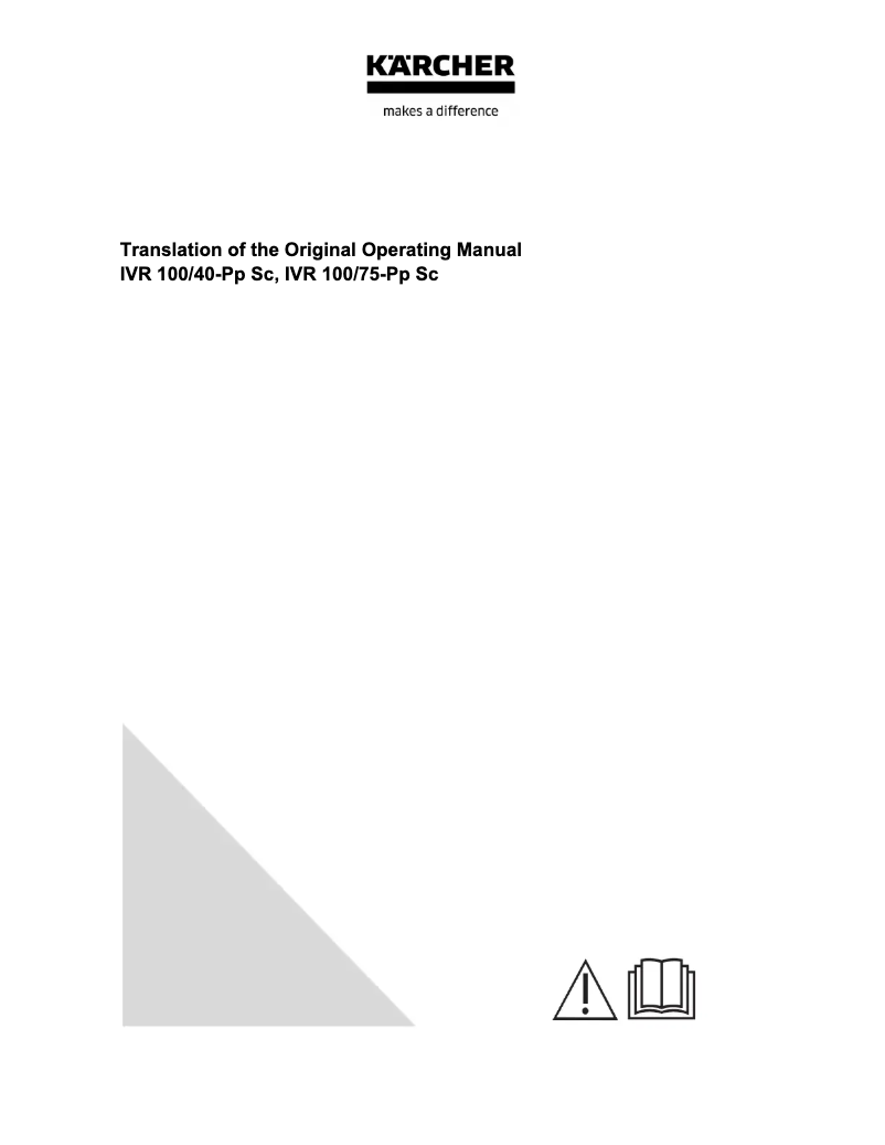 Página 1 del manual Manual de usuario Kärcher IVR 100/75-Pp Sc