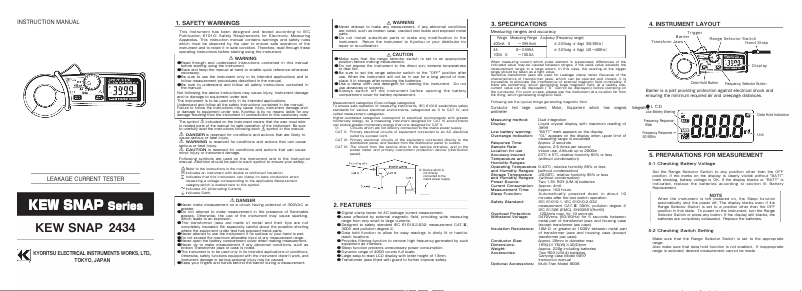 Página 1 del manual Manual de usuario Kyoritsu 2434