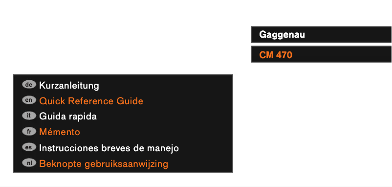Página 1 del manual Ficha técnica Gaggenau CM470112