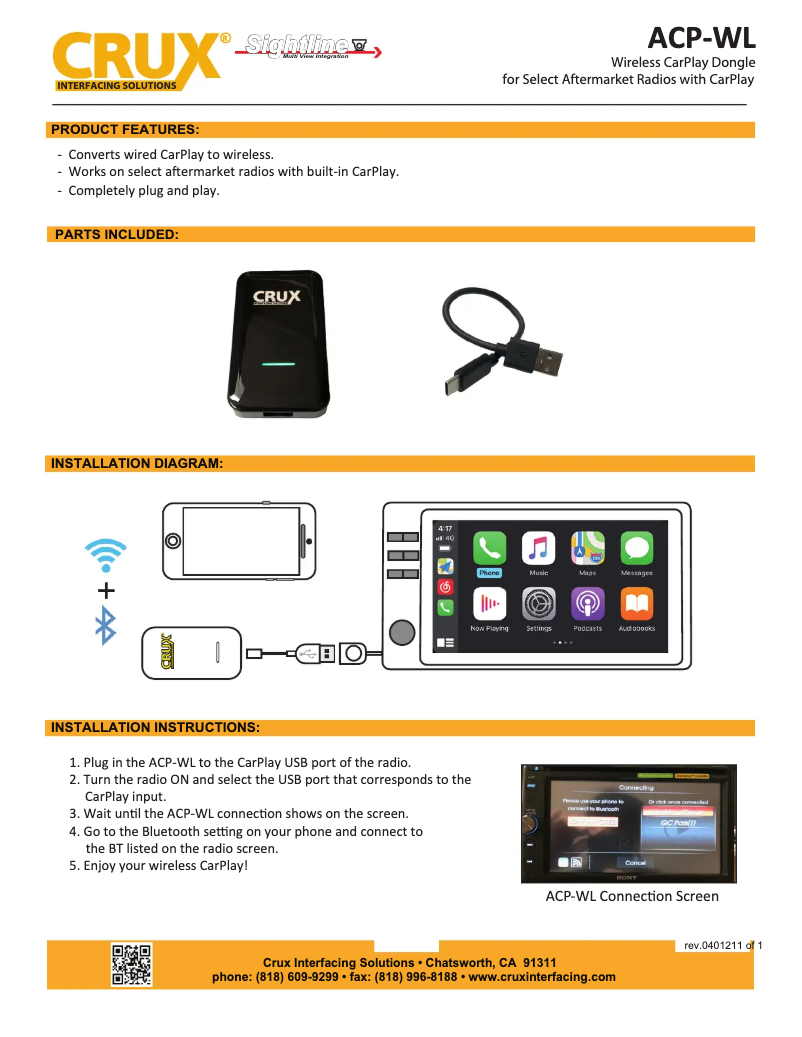Página nº 1 - Manual de usuario CRUX ACP-WL