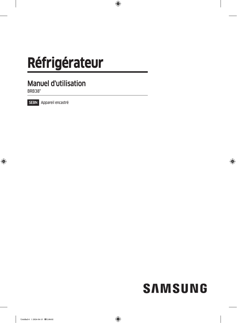 Imagen de la primera página del manual del dispositivo BRB38G705DWW