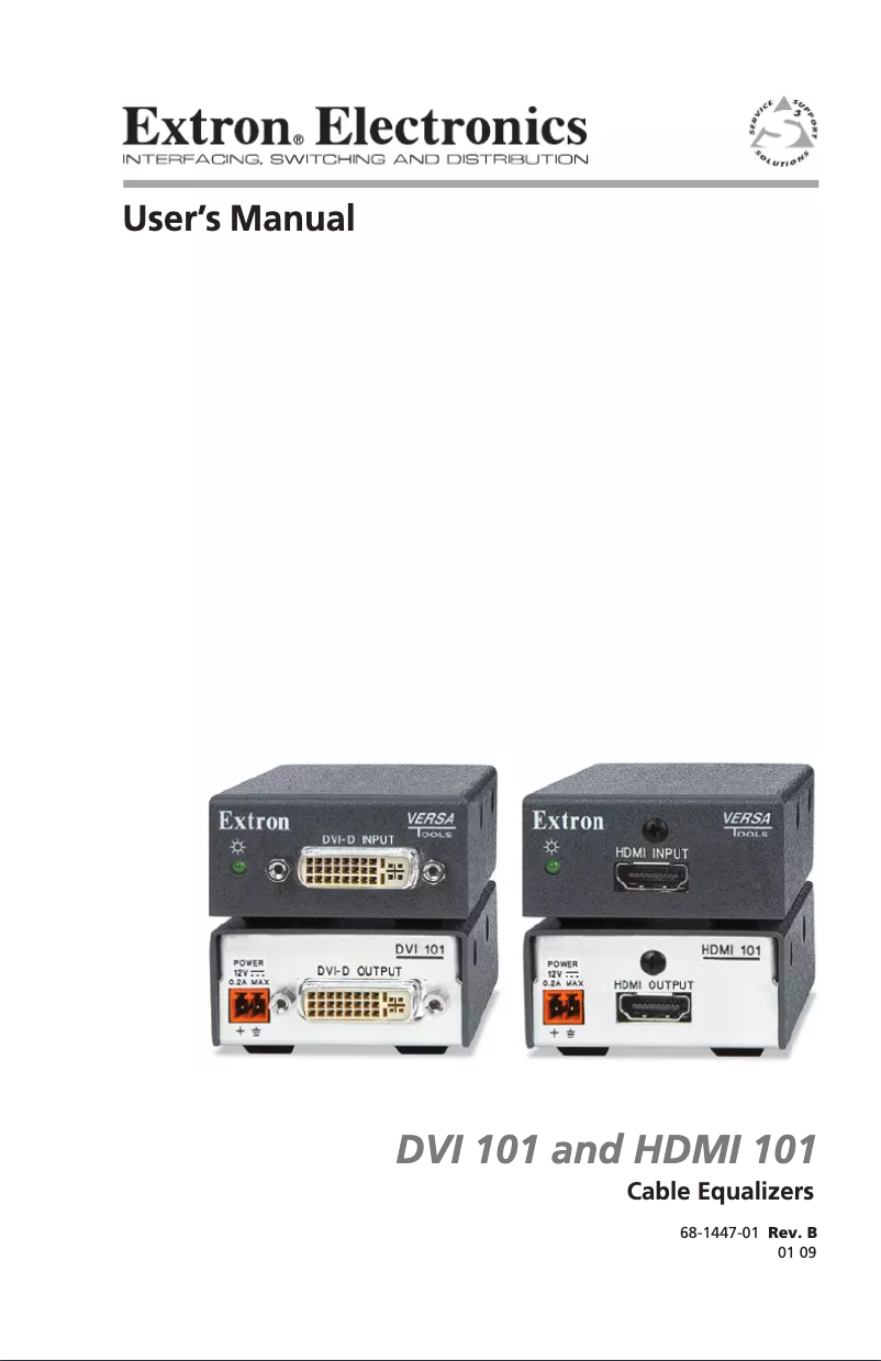 Página 1 del manual Manual de usuario Extron DVI 101