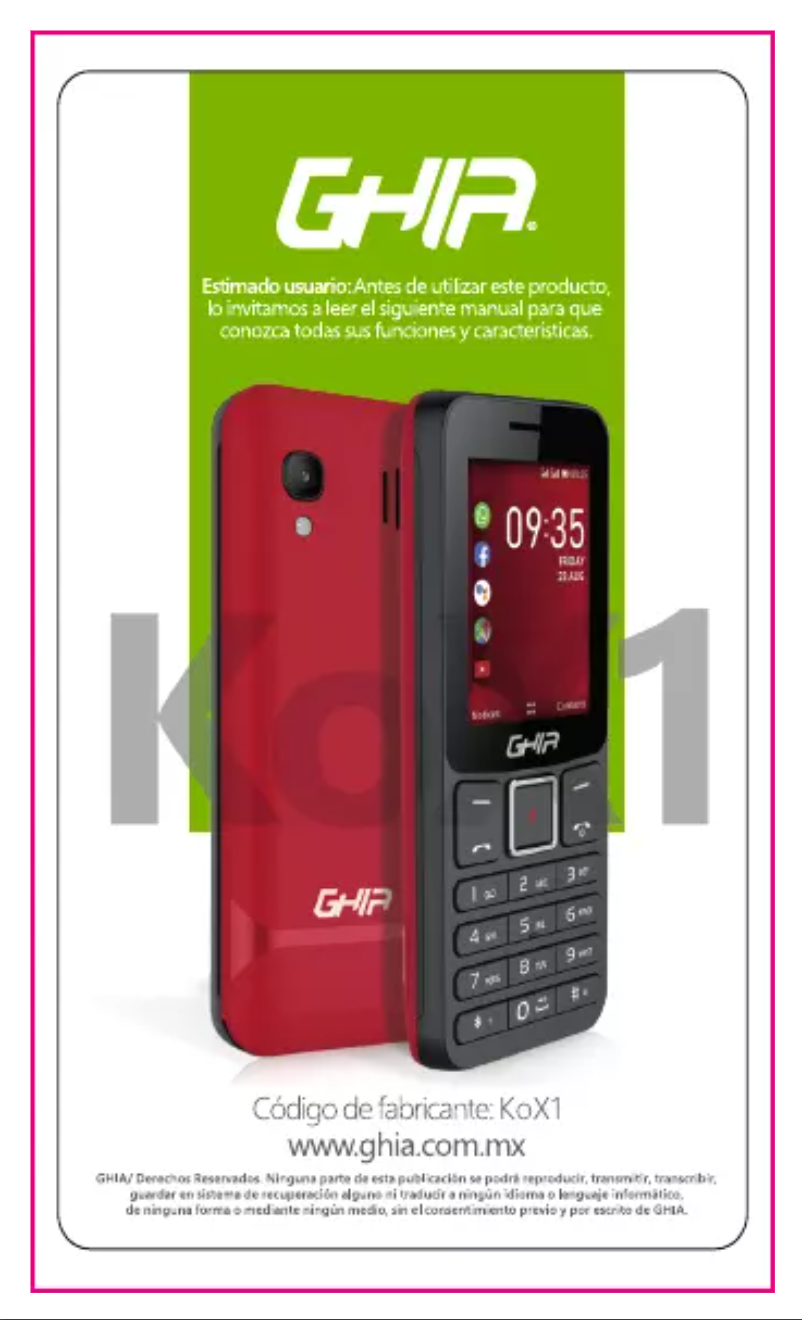 Página 1 del manual Manual de usuario Ghia KoX1