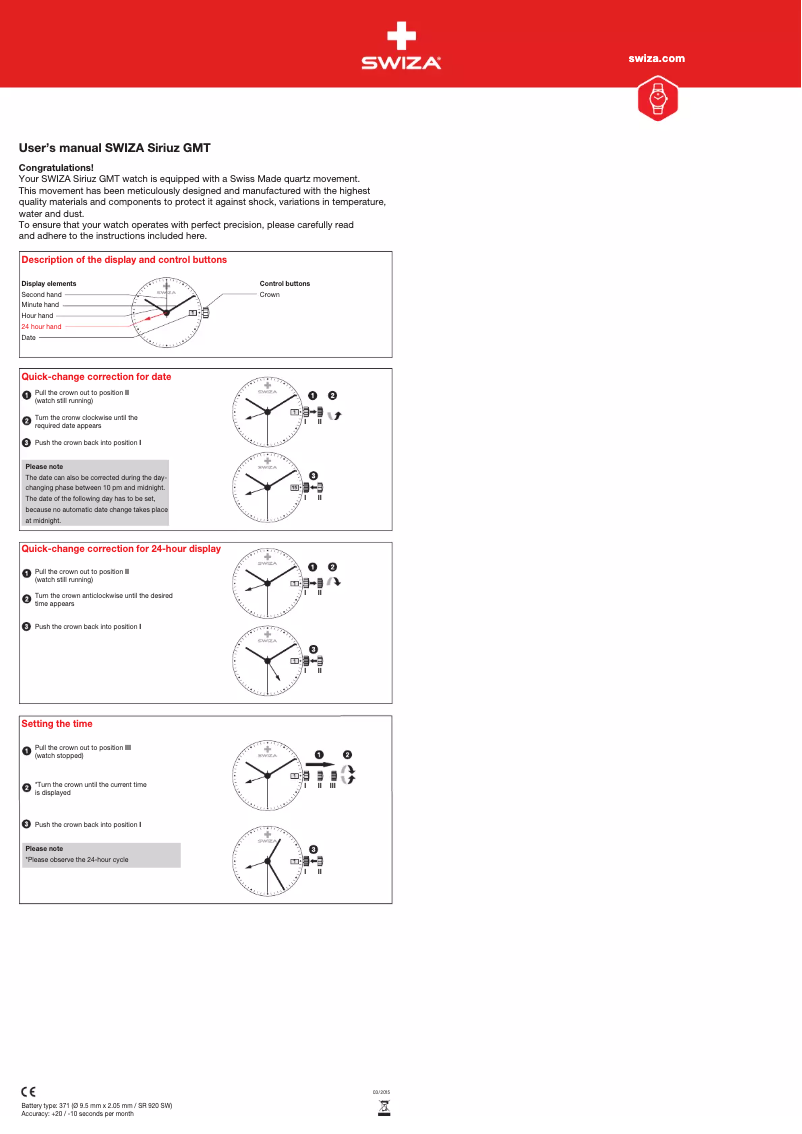 Imagen de la primera página del manual del dispositivo Siriuz GMT