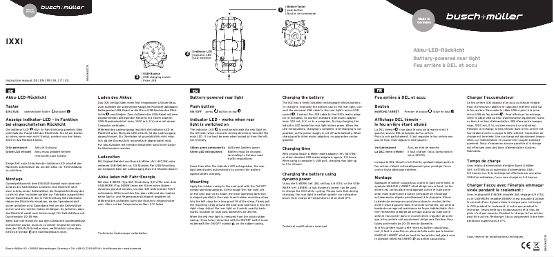 Página nº 1 - Instrucciones / montaje Busch + Müller IXXI