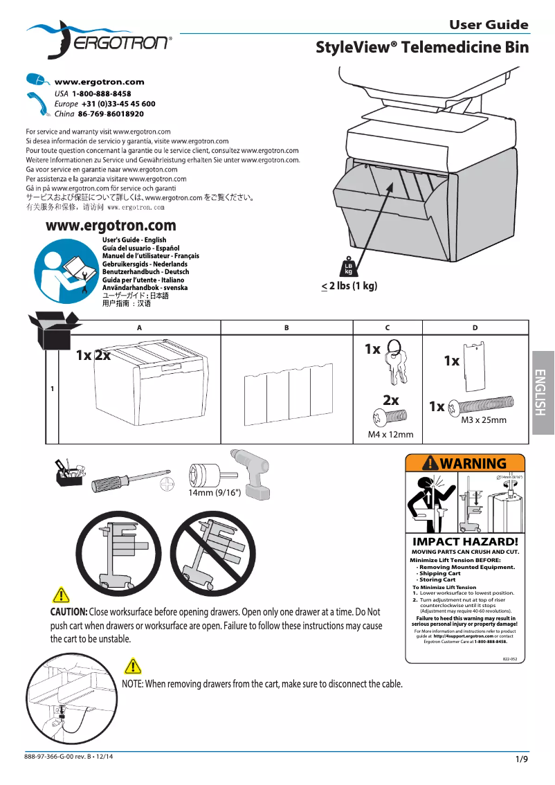 Página 1 del manual Manual de usuario Ergotron 97-854