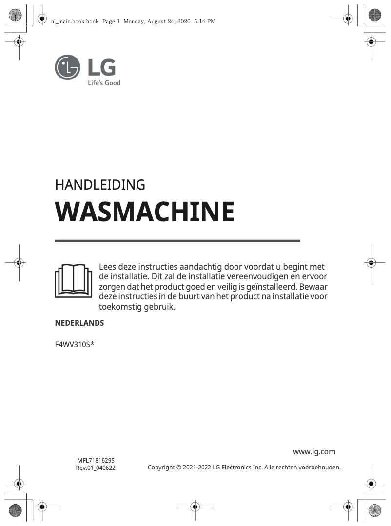 Imagen de la primera página del manual del dispositivo F4WV310S3E