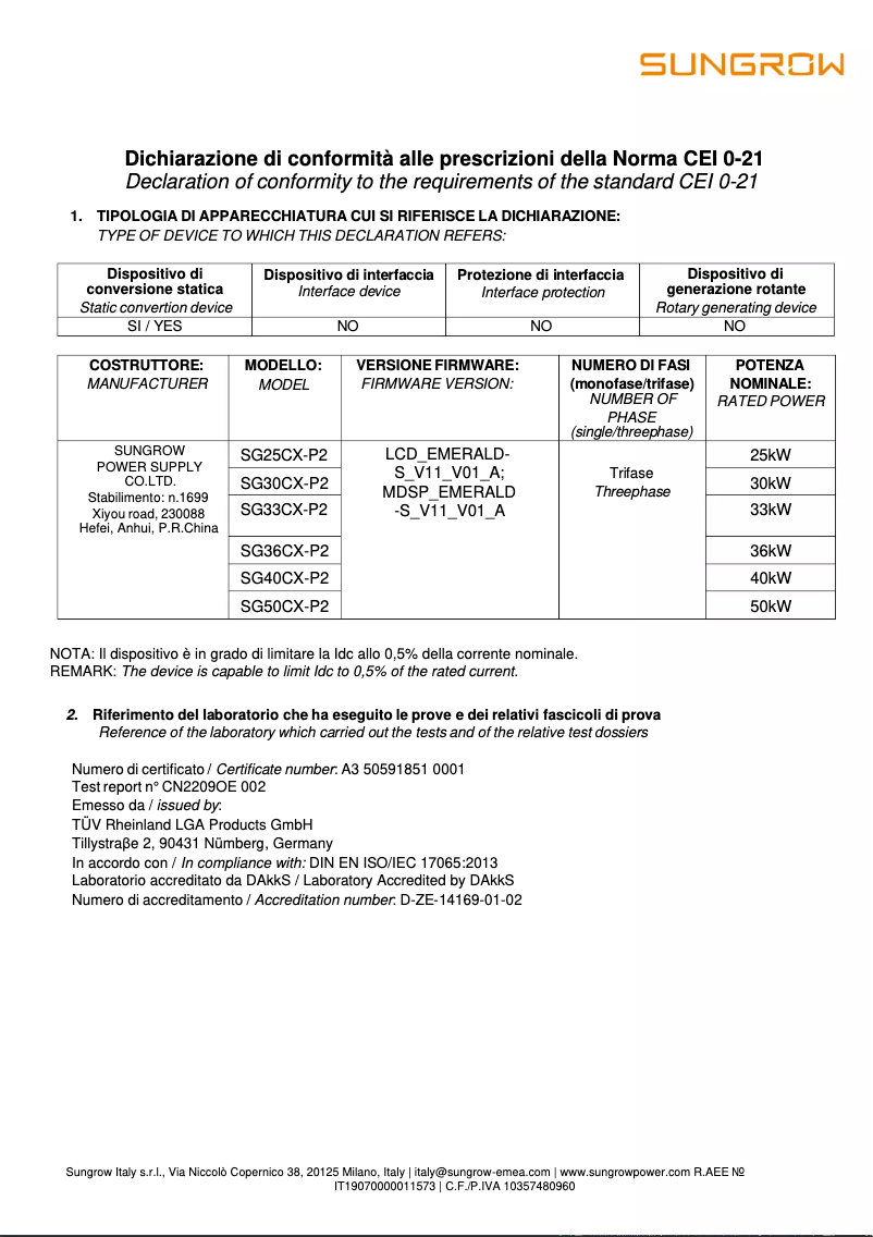 Imagen de la primera página del manual del dispositivo SG50CX