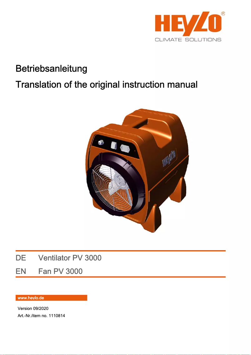 Imagen de la primera página del manual del dispositivo PowerVent 3000