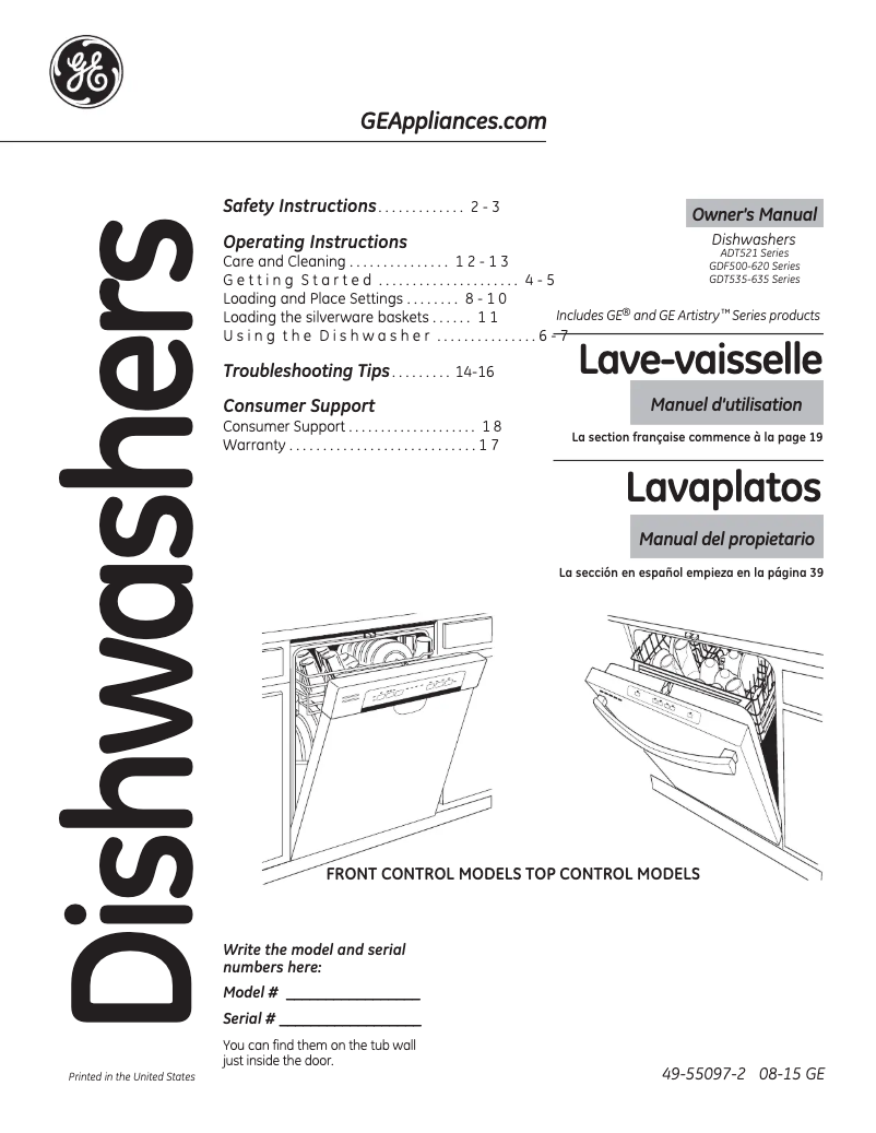Imagen de la primera página del manual del dispositivo GDF520PGDCC