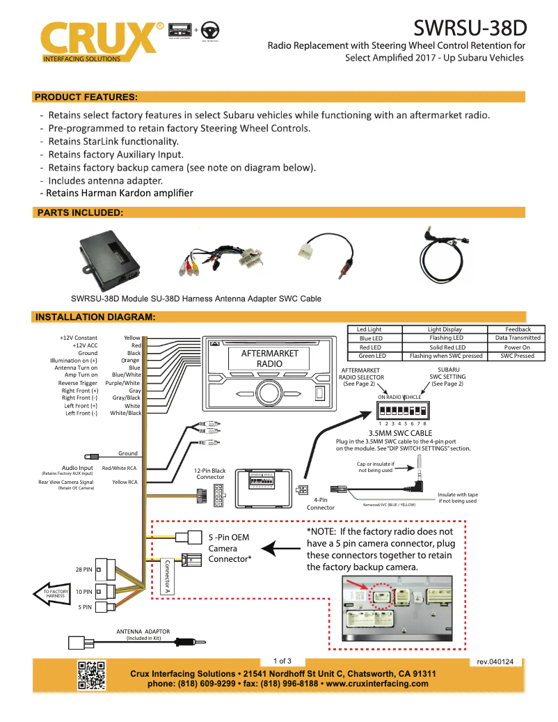 Página 1 del manual Manual de usuario CRUX SWRSU-38D