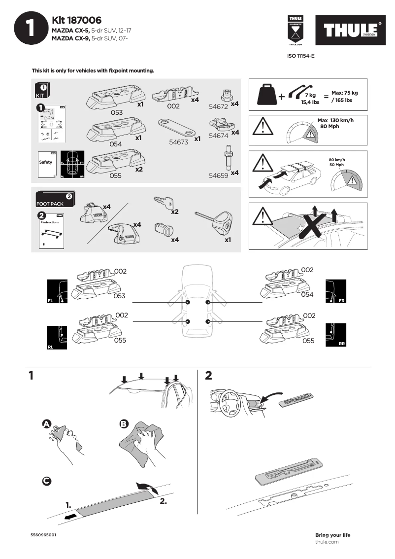 Imagen de la primera página del manual del dispositivo Kit 187006