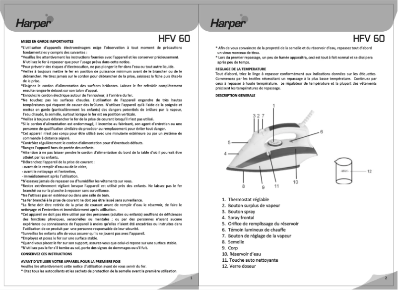 Página 1 del manual Manual de usuario Harper HFV60