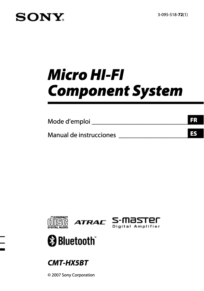 Imagen de la primera página del manual del dispositivo CMT-HX5BT