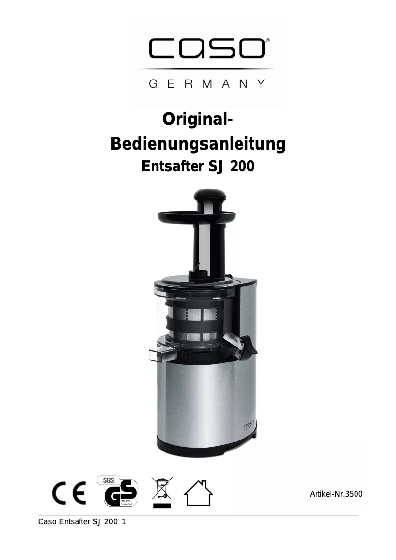 Imagen de la primera página del manual del dispositivo SJ200