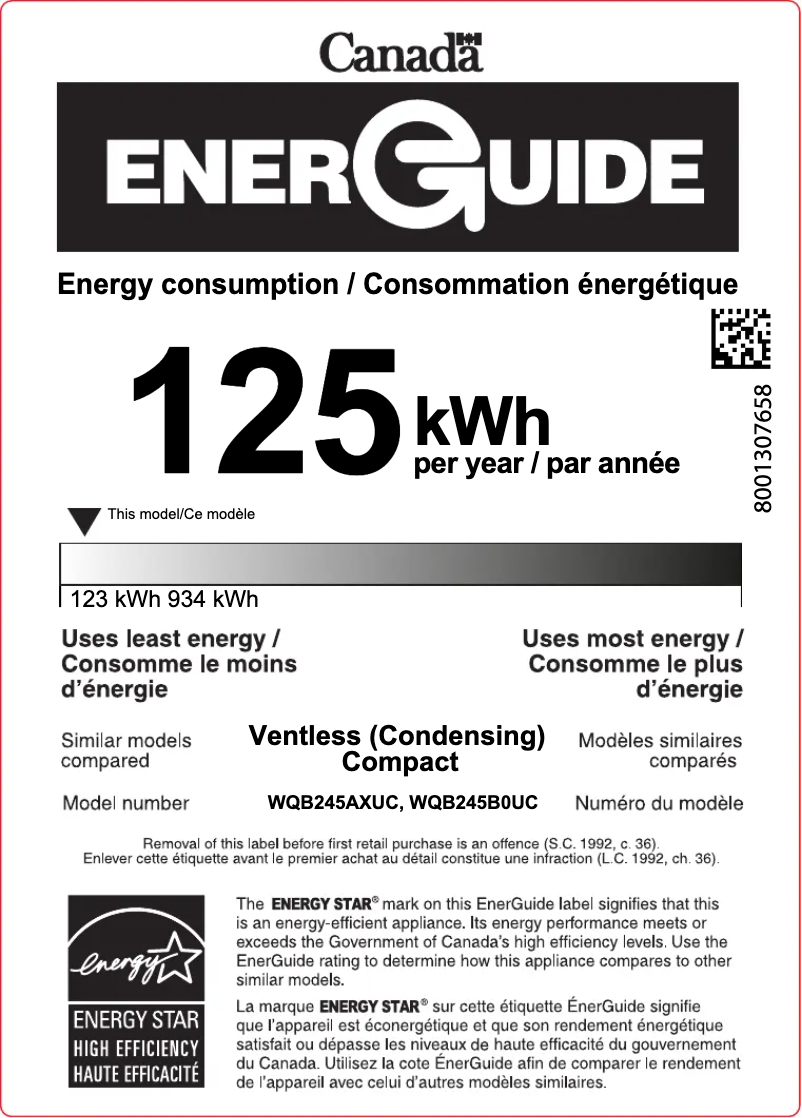Página 1 del manual Etiqueta energética Bosch WQB245B0UC