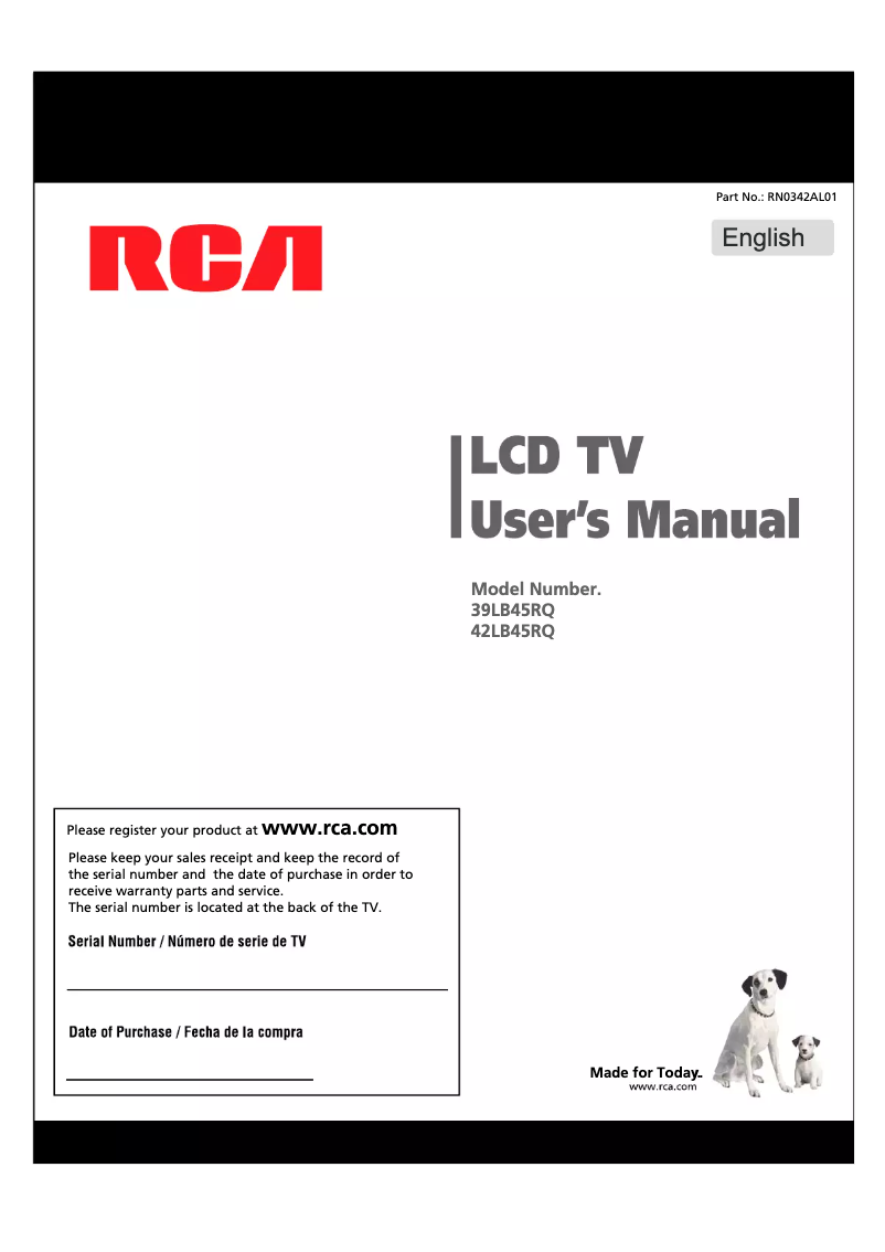 Página 1 del manual Manual de usuario RCA 42LB45RQ