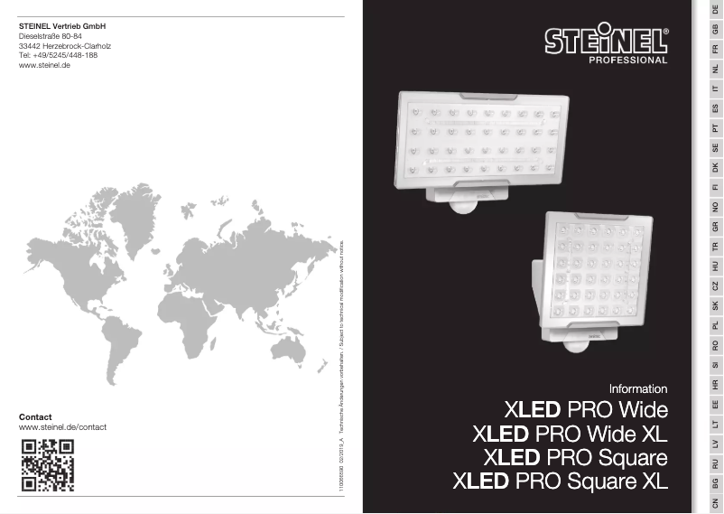 Imagen de la primera página del manual del dispositivo XLED PRO Square XL