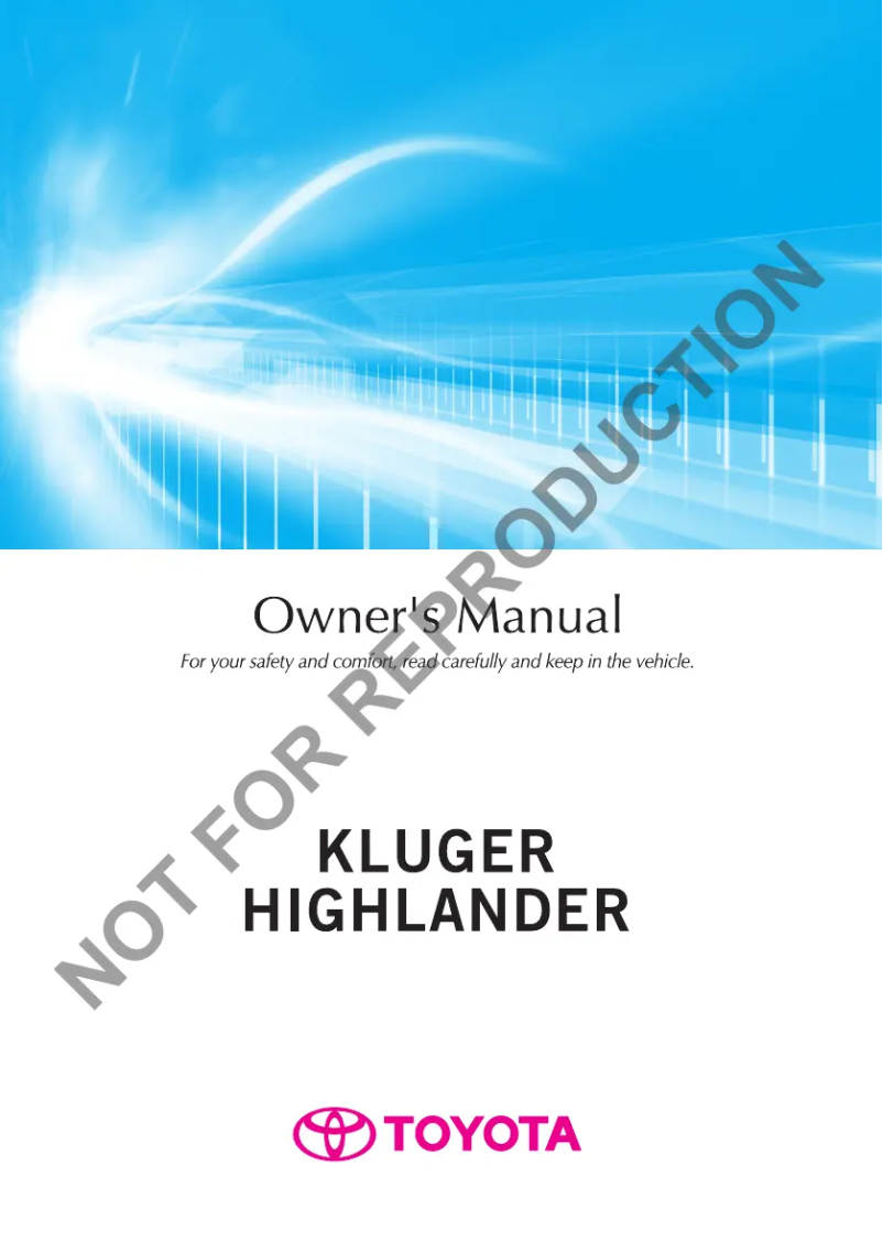 Página 1 del manual Manual de usuario Toyota Kluger (2015)