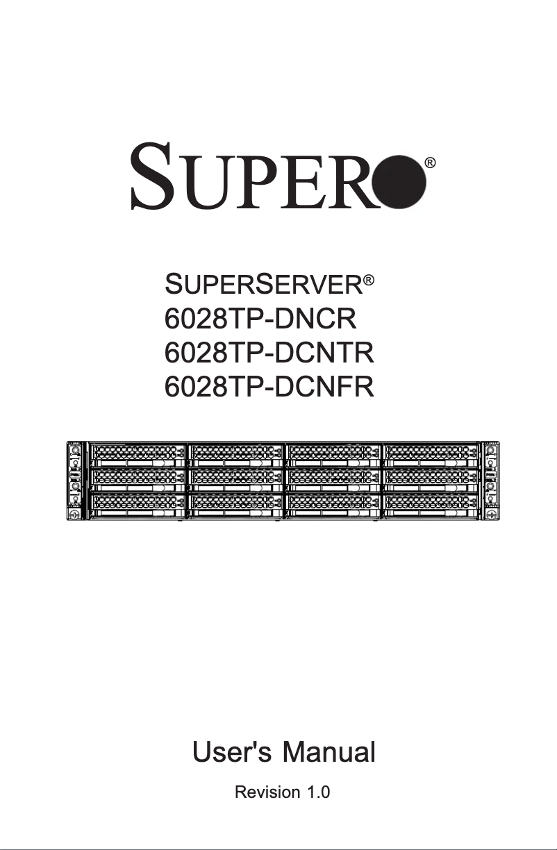 Imagen de la primera página del manual del dispositivo SuperServer 6028TP-DNCFR