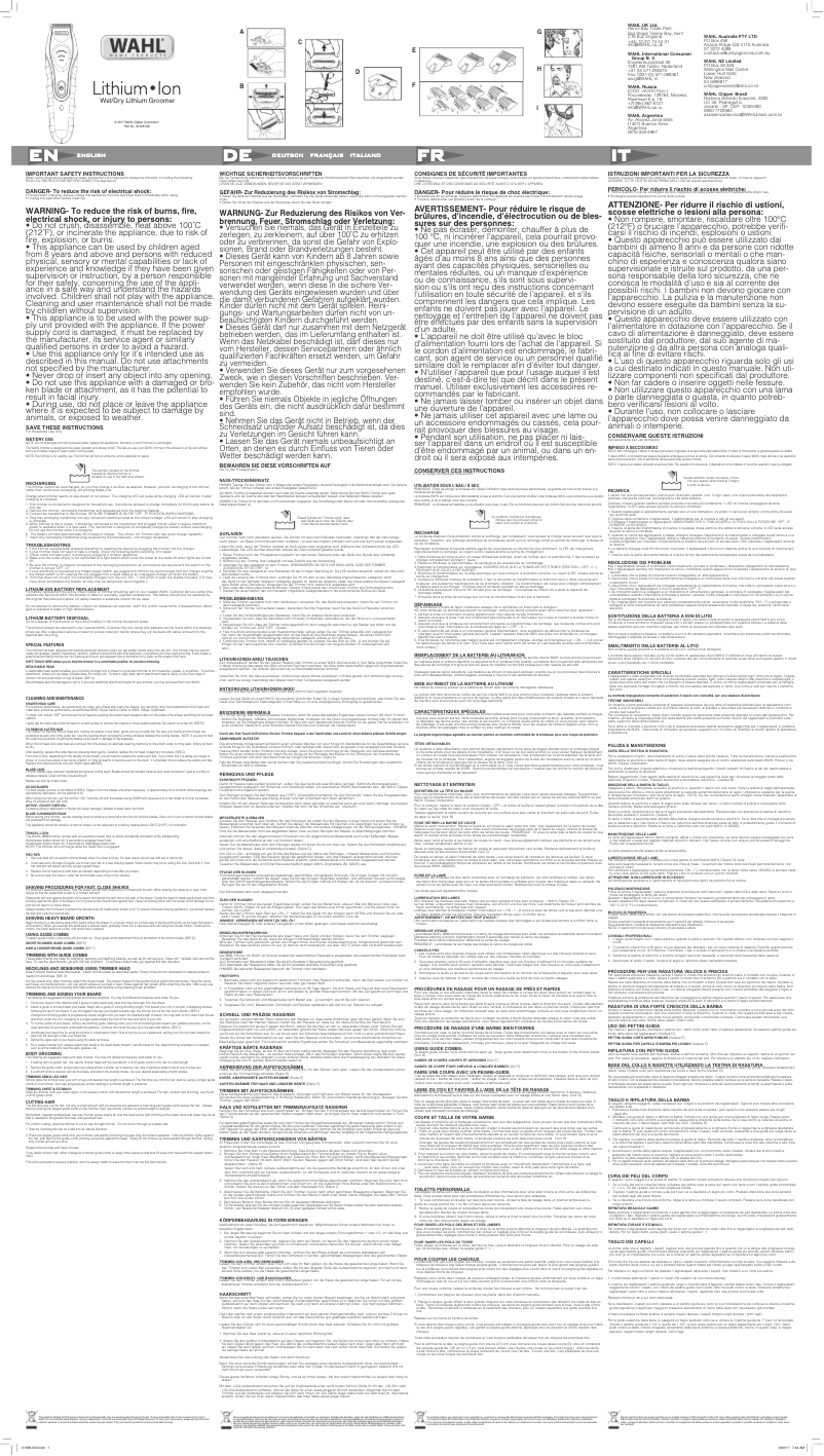 Imagen de la primera página del manual del dispositivo Aqua Groom