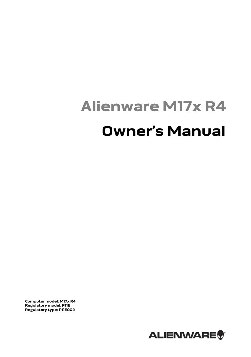 Imagen de la primera página del manual del dispositivo M17x R4