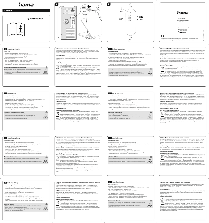 Imagen de la primera página del manual del dispositivo HS-USB400 V2