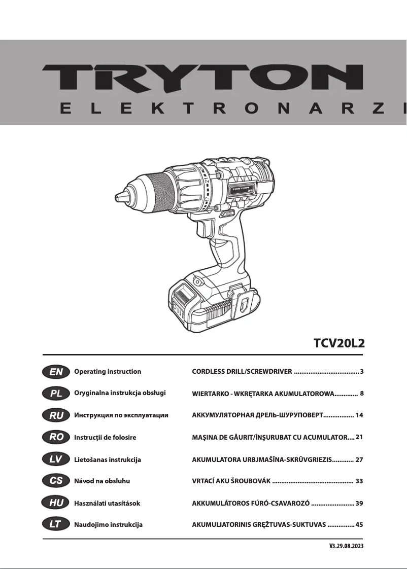 Imagen de la primera página del manual del dispositivo TCV20L2