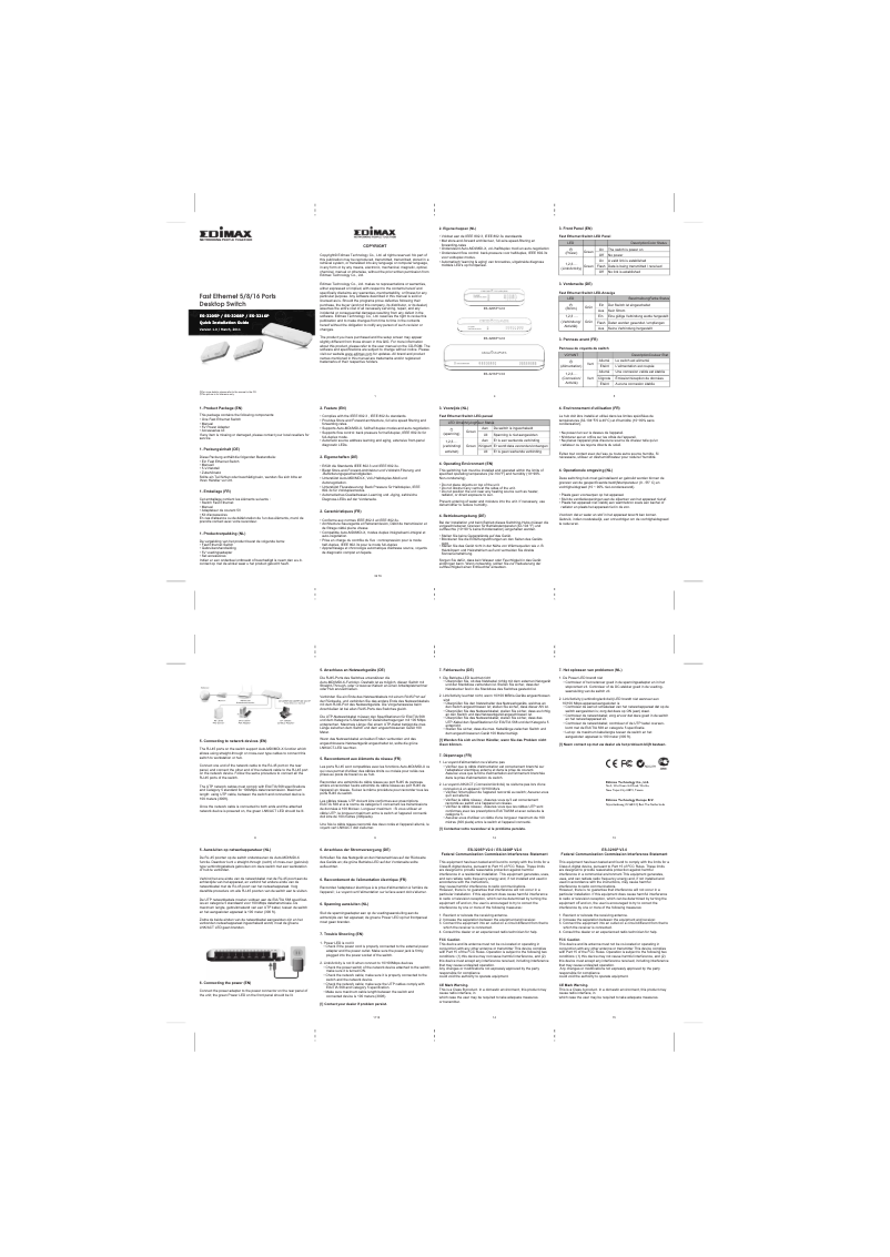 Página 1 del manual Manual de usuario Edimax ES-3205P