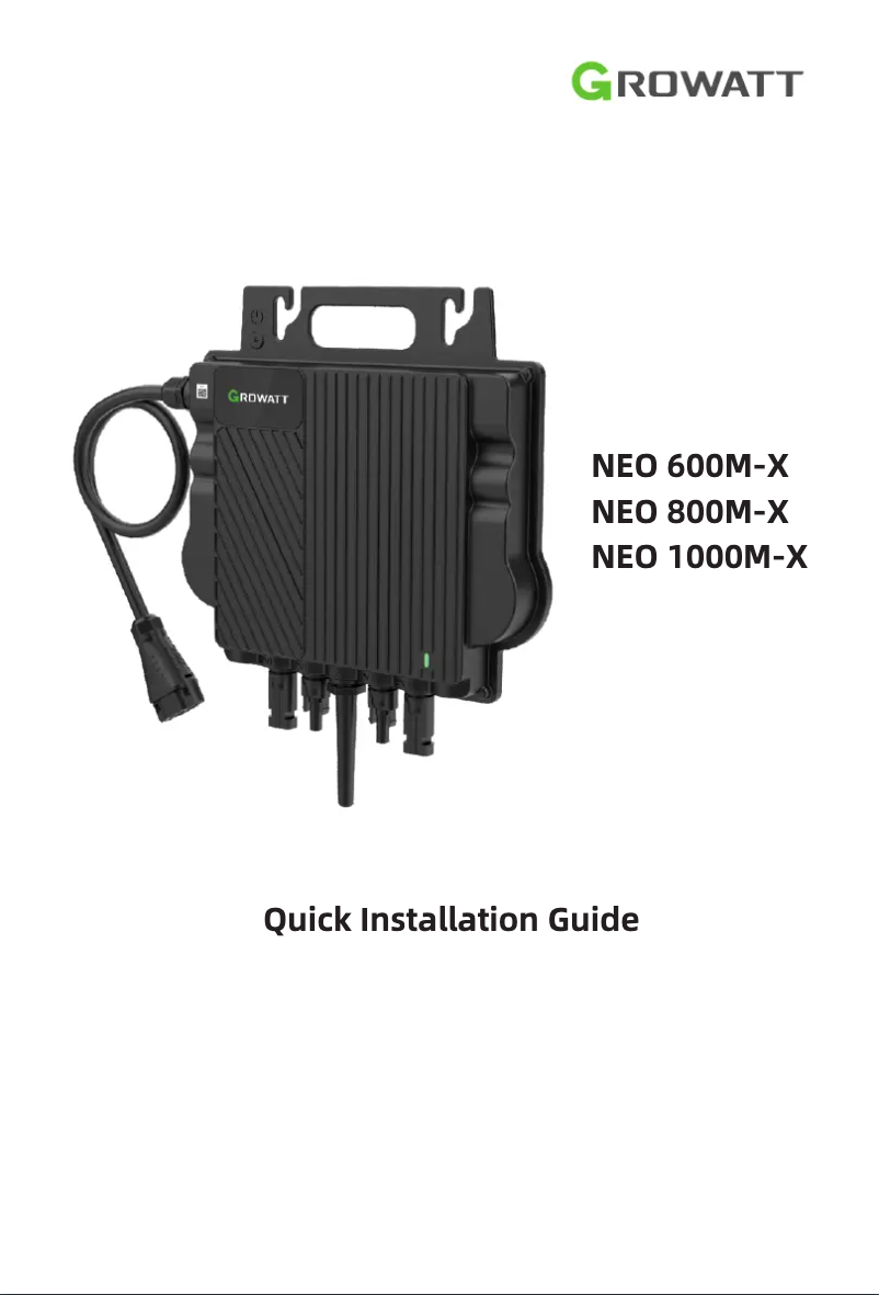 Página 1 del manual Guía de inicio rápido Growatt NEO 600-1000M-X