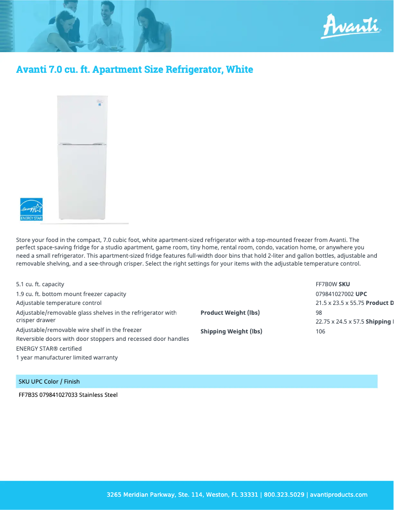 Imagen de la primera página del manual del dispositivo FF7B0W
