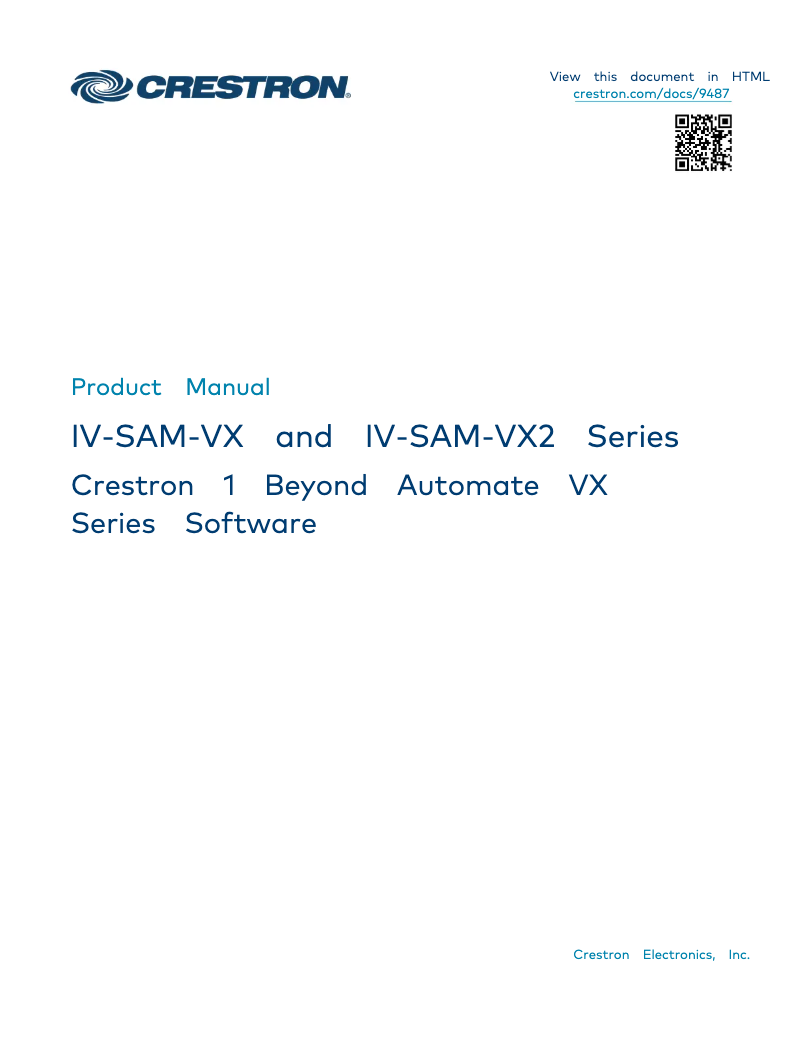 Página nº 1 - Manual de usuario Crestron IV-SAM-VX2-S